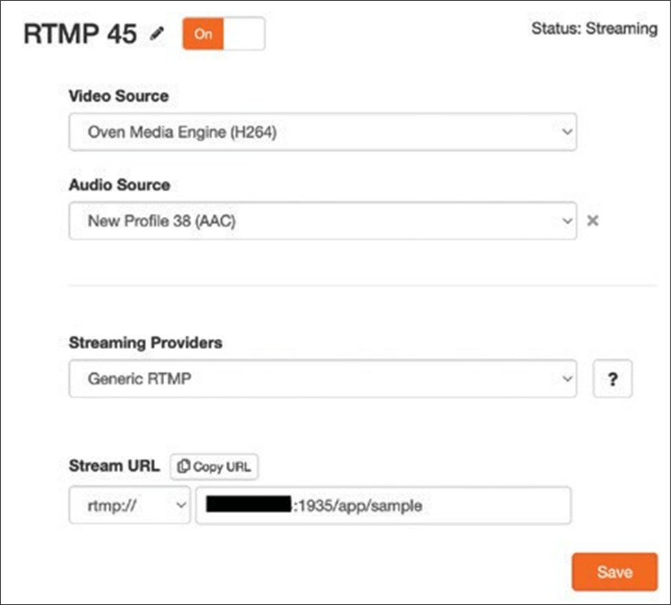 rtmp settings in liveedge max